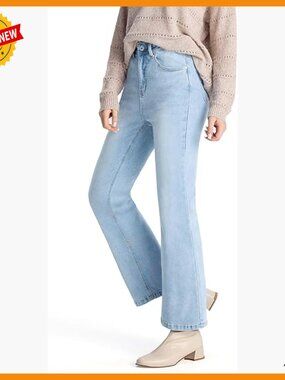 Petite Stretch Flare Jeans High Waisted Bootcut Denim Pants